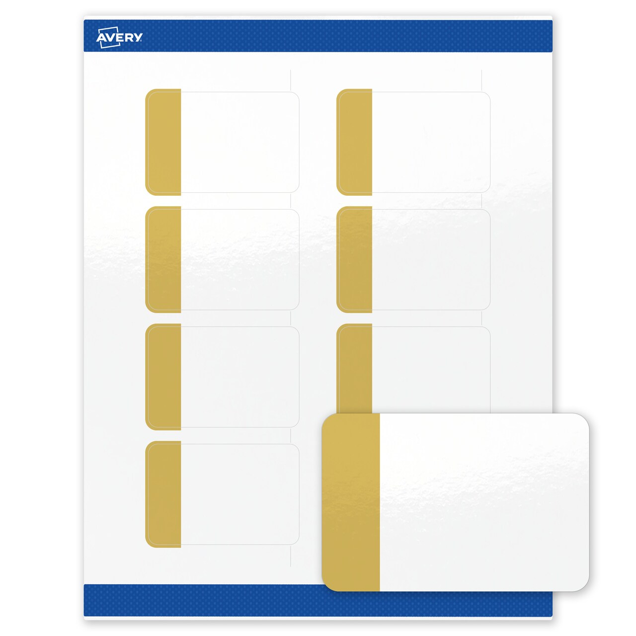 Avery Printable Rectangle Labels, Gold-Dipped Edge, 2" x 3", Glossy White Rectangle Labels, Permanent, Laser/Inkjet, 80ct, Great for Product Labels